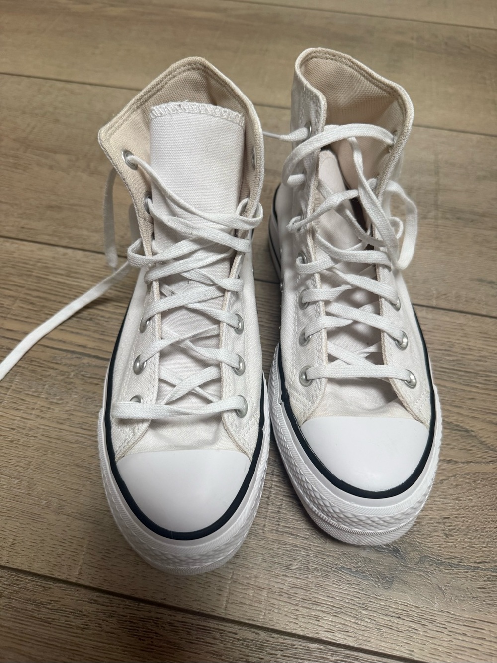 Converse White High-Top Platform Sneakers